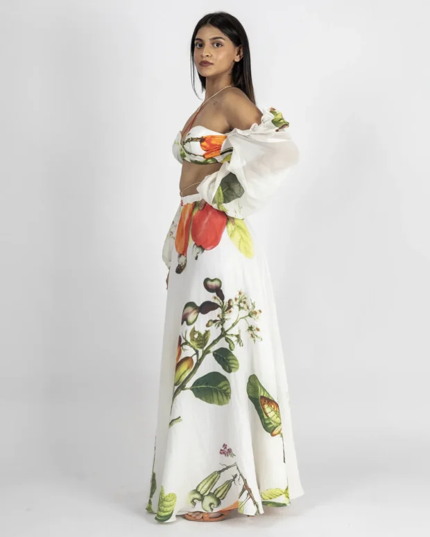 Alternative view of CashewPrint Bralette Top/Flared Long Skirt