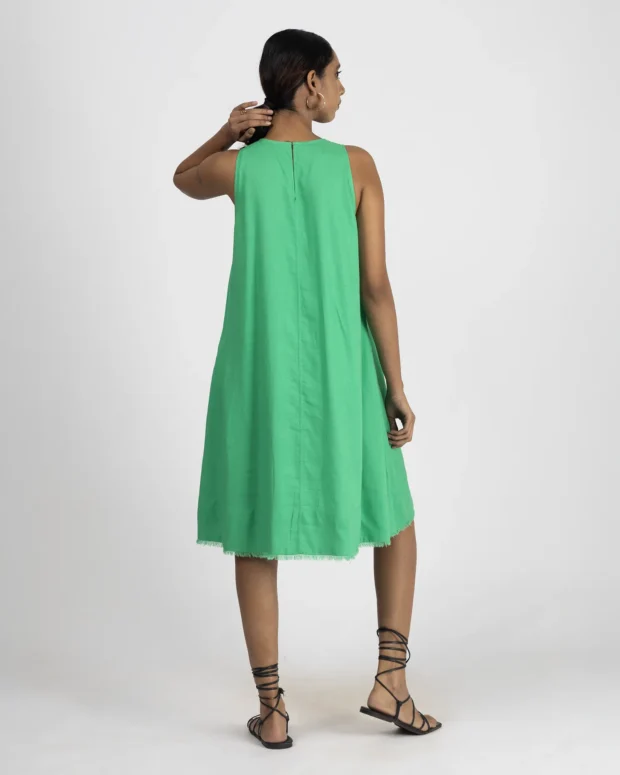 Alternative view of Cool Green Linen Midi Dress