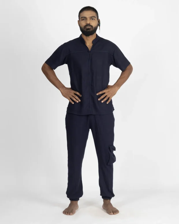Navy Blue Linen Co-Ord Set