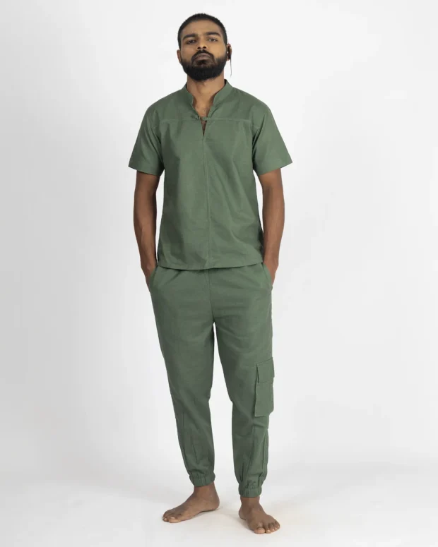 Deep Green Linen Co-Ord Set