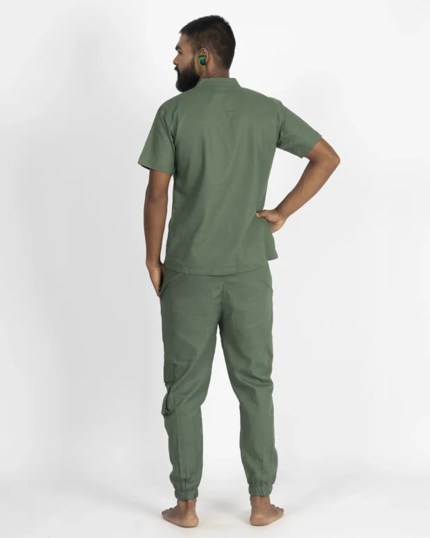 Alternative view of Deep Green Linen Co-Ord Set