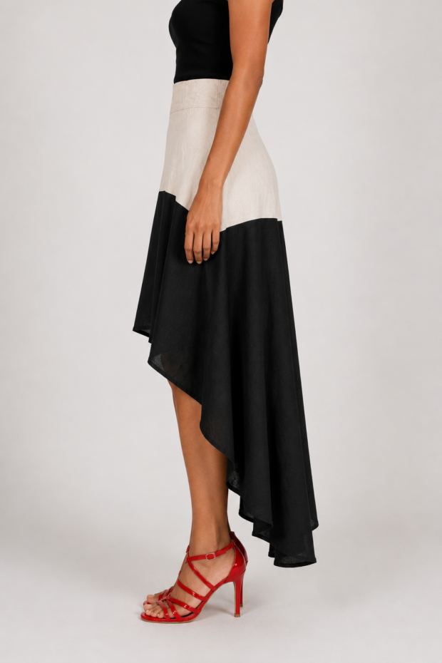 Alternative view of Black & White Cotton Skirt
