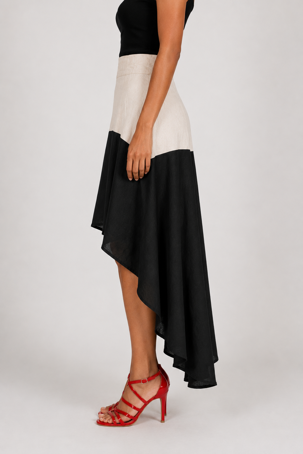 Black & White Cotton Skirt - Image 2
