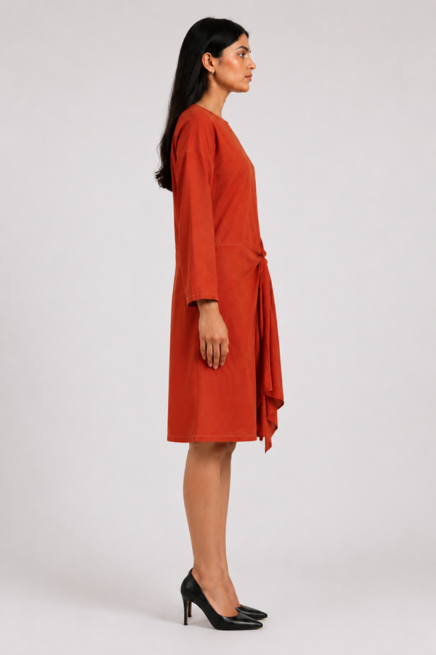 Alternative view of Rust Draped Maxi Dress