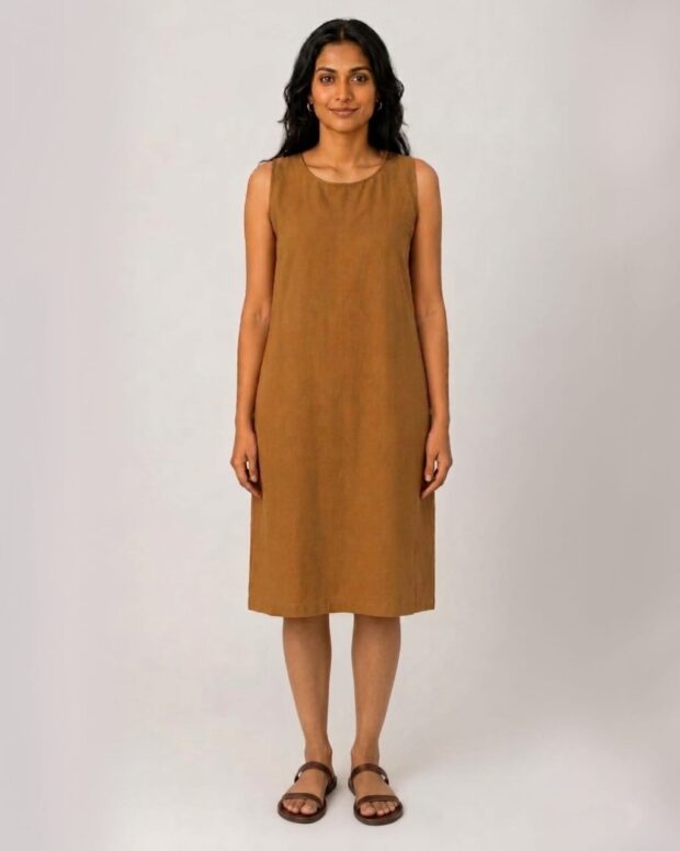 Minimal Sleeveless Linen Dress