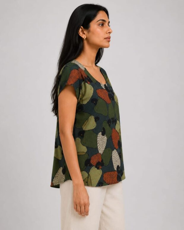 Alternative view of Abstract Printed Relaxed Fit Top