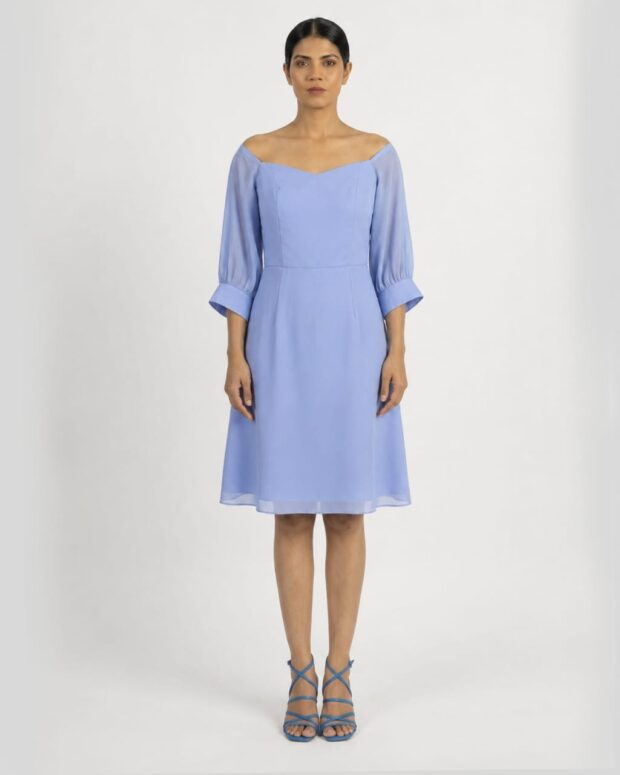 Soft Off-Shoulder Lavender Dress