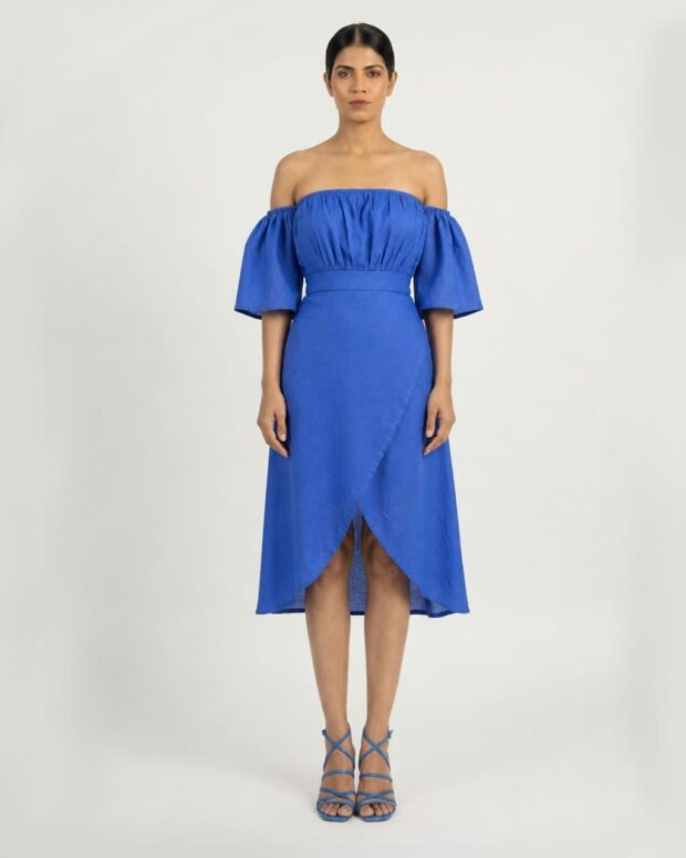 Royal Blue Off-Shoulder Dress