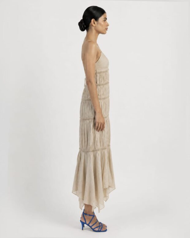 Alternative view of Beige Gathered Dress