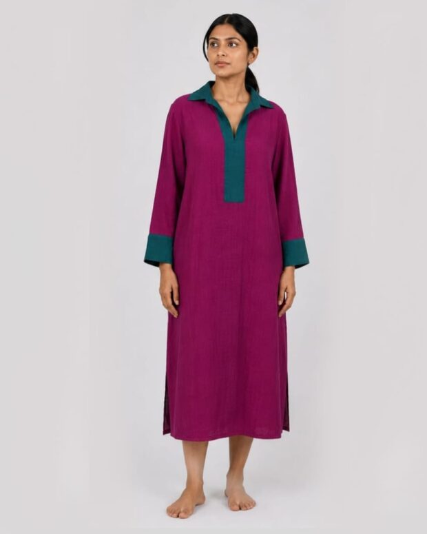Vibrant Magenta Midi Dress