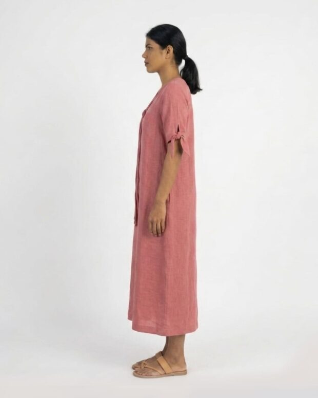 Alternative view of Blush Pink Tie-Sleeve Dress