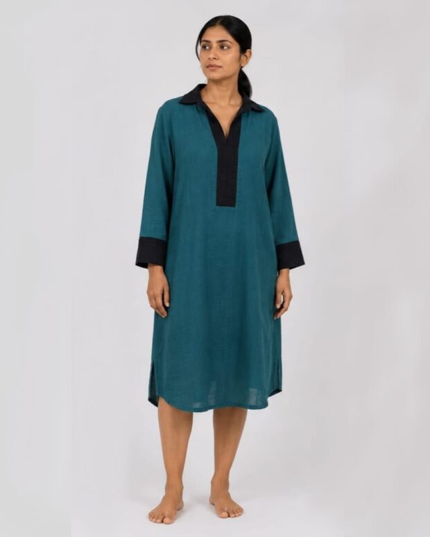 Teal Shirt Dress