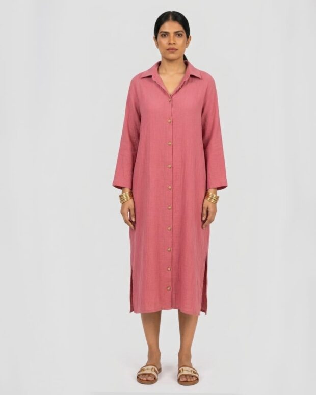 Pink Shirt Dress