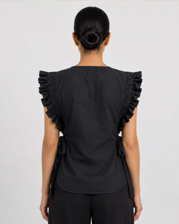 Alternative view of Black Ruffle Sleeve Top