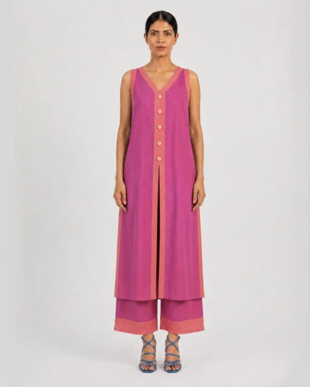 Pink Sleeveless Co-ord Set