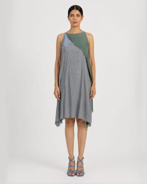 Color-Block Asymmetrical Dress