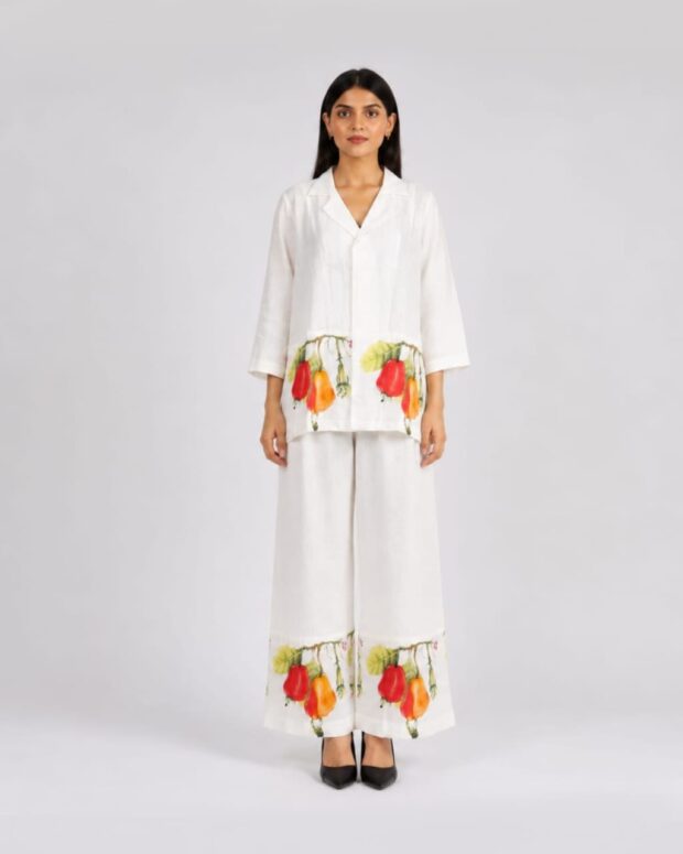 White Printed Lounge Set