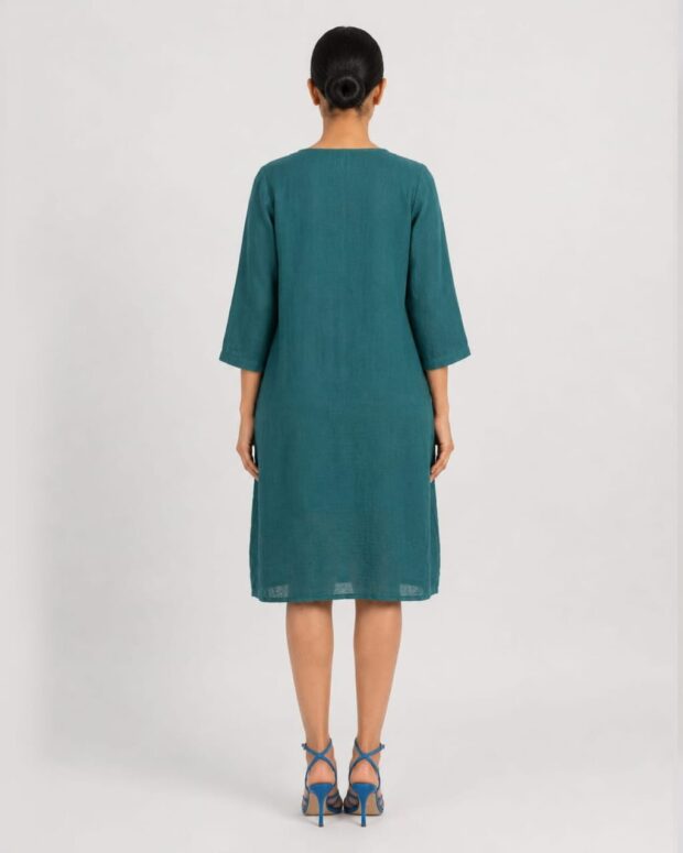 Alternative view of Teal Embroidered Shift Dress