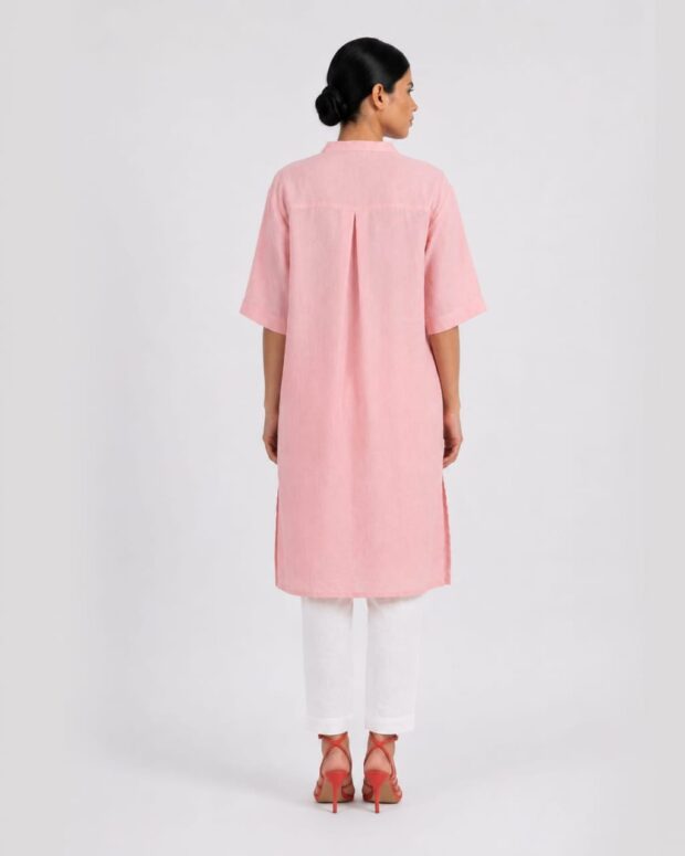 Alternative view of Blush Pink Linen Kurta