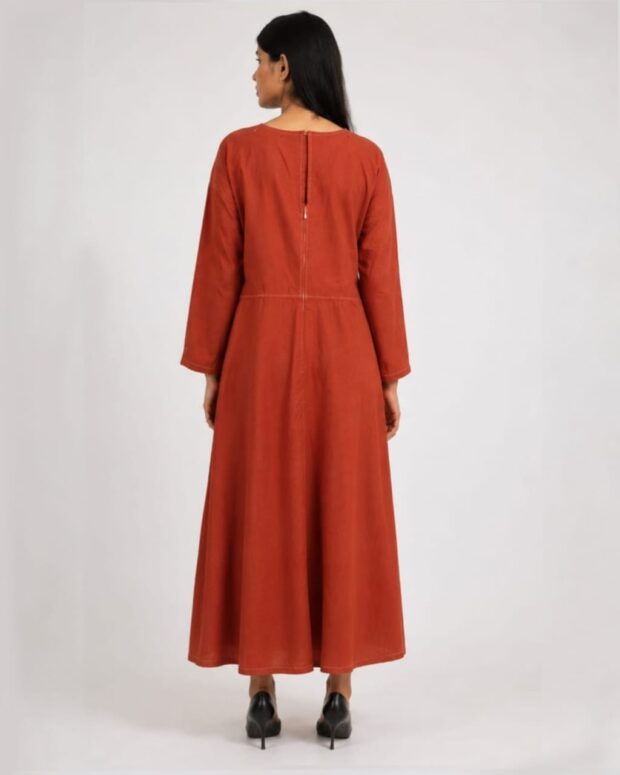 Alternative view of Rust Draped Maxi Dress