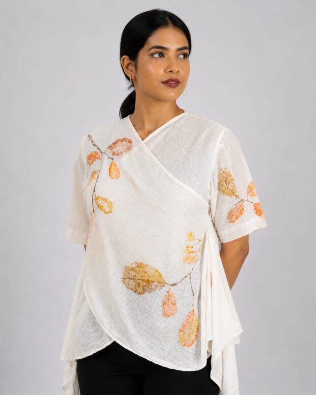 Alternative view of Printed Wrap-Style Top
