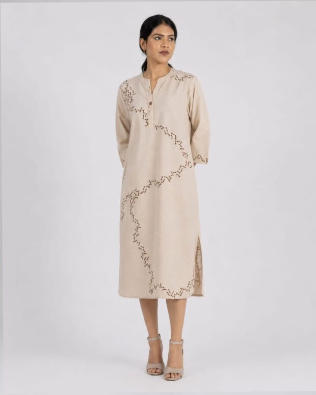 Beige Midi Dress