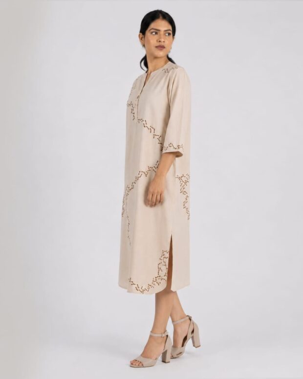 Alternative view of Beige Midi Dress