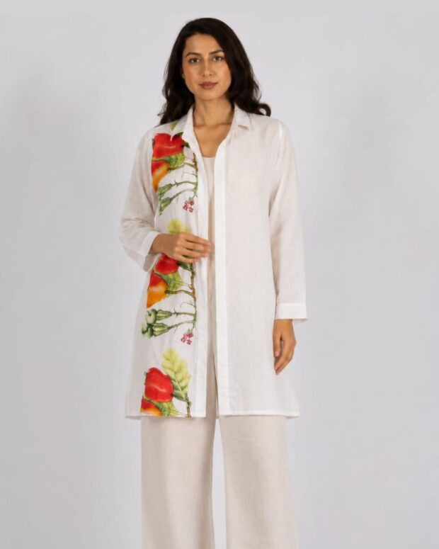 Printed Long Overlay Jacket