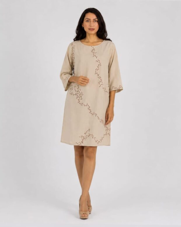 Gauze Cotton Printed Shift Dress