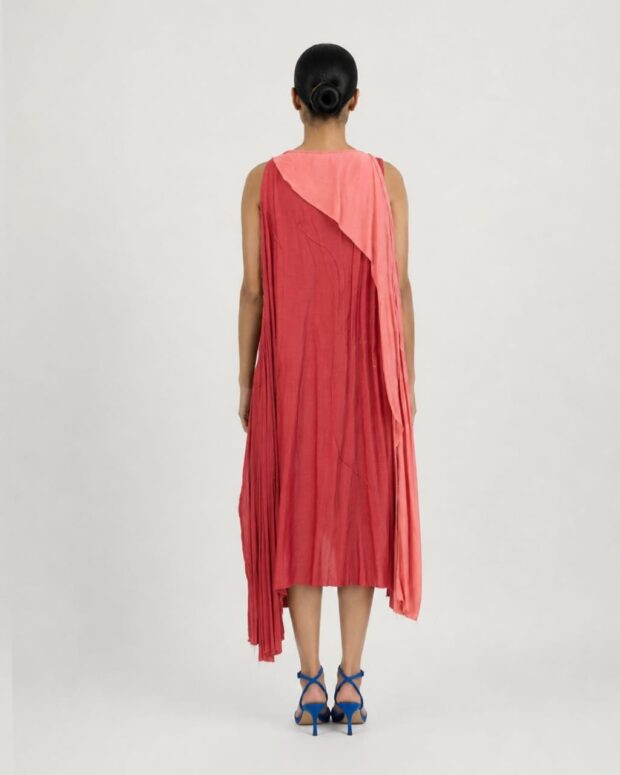 Alternative view of Red Asymmetric Layered Dress