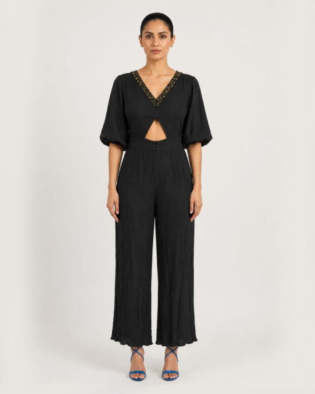 Black Cut-Out Jumpsuit