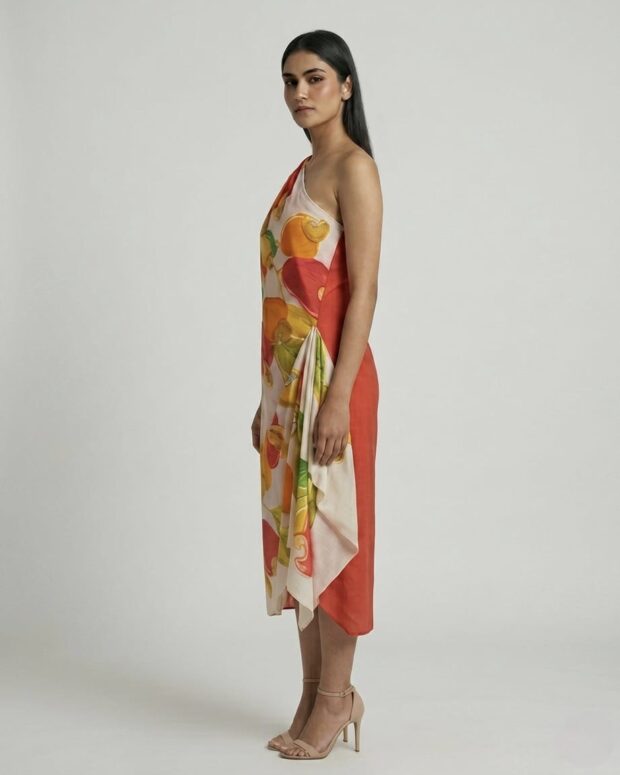 Alternative view of One-shoulder printed dress