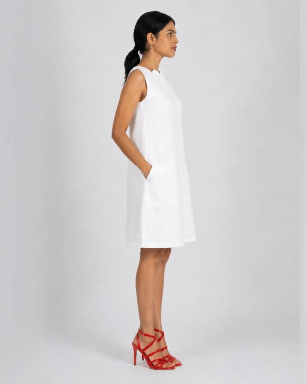 Alternative view of Scalloped Cotton Shift Dress