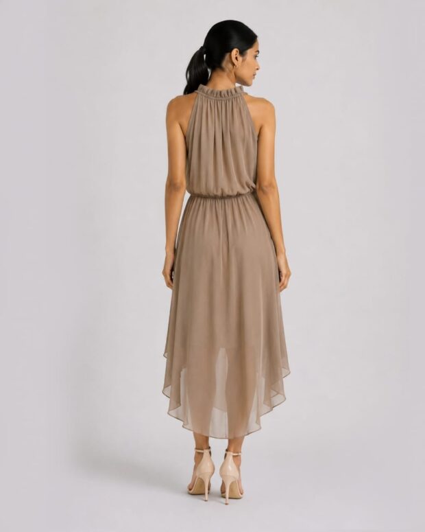 Alternative view of Gathered halter dress