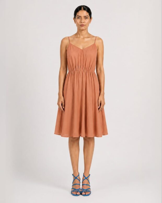 Peach cotton sundress