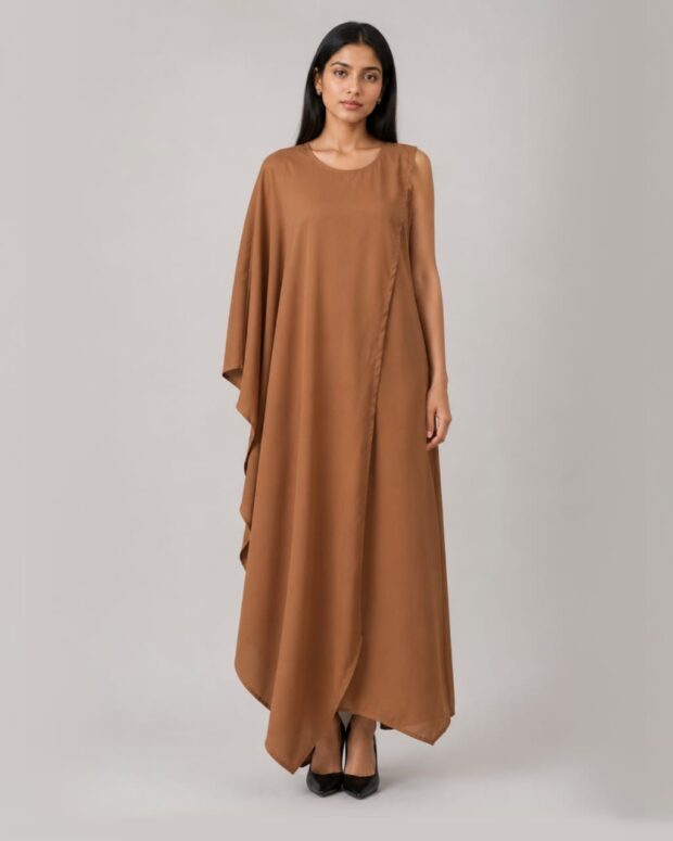 Asymmetrical draped dress