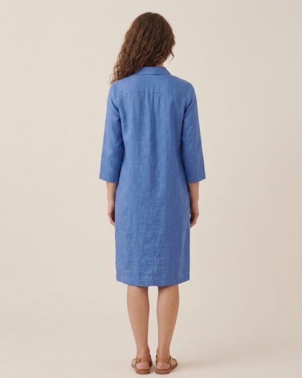 Alternative view of Blue Gauze Cotton Shirt Dress
