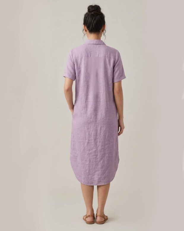 Alternative view of Lavender Gauze Cotton Shirt Dress