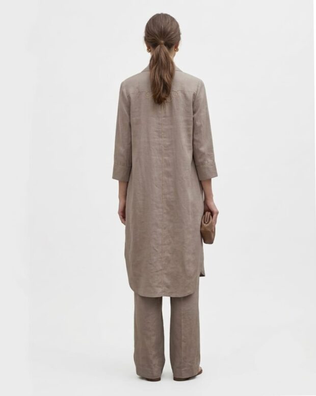 Alternative view of Longline Jacket and Wide-Leg Pants Set