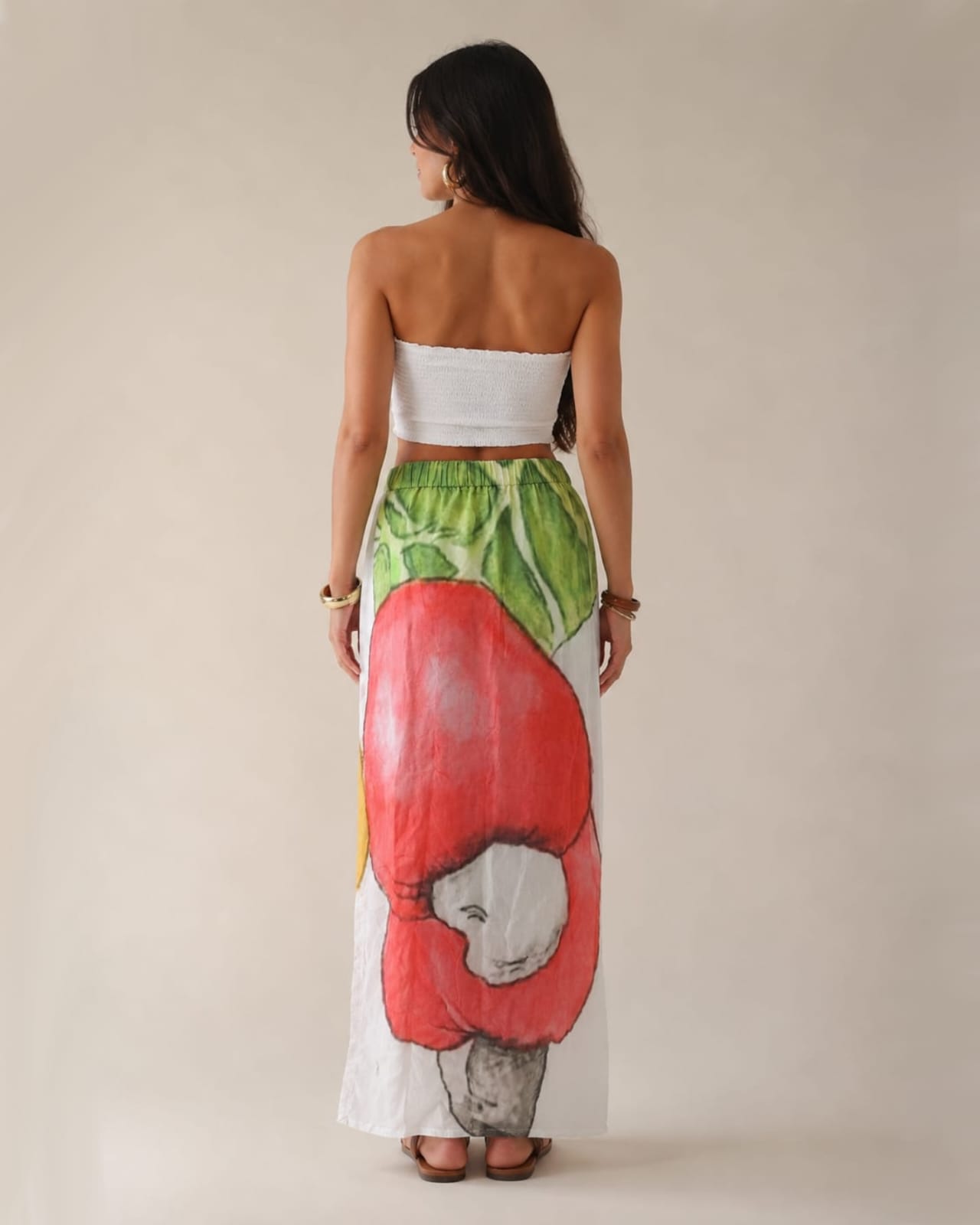 Cotton Floral Print Maxi Skirt - Image 3