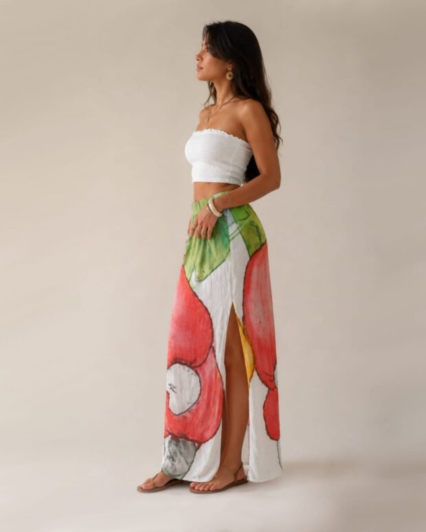 Alternative view of Cotton Floral Print Maxi Skirt