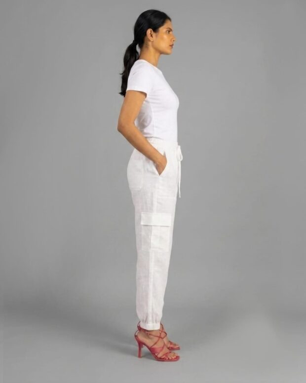 Alternative view of White Cargo Jogger Pants