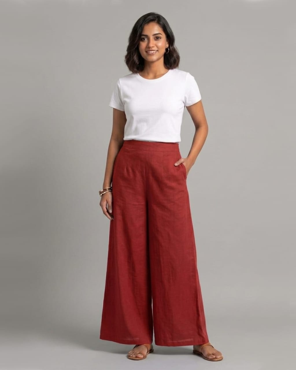 Rust Wide-leg Pant