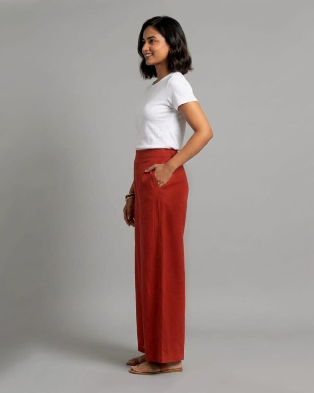 Alternative view of Rust Wide-leg Pant