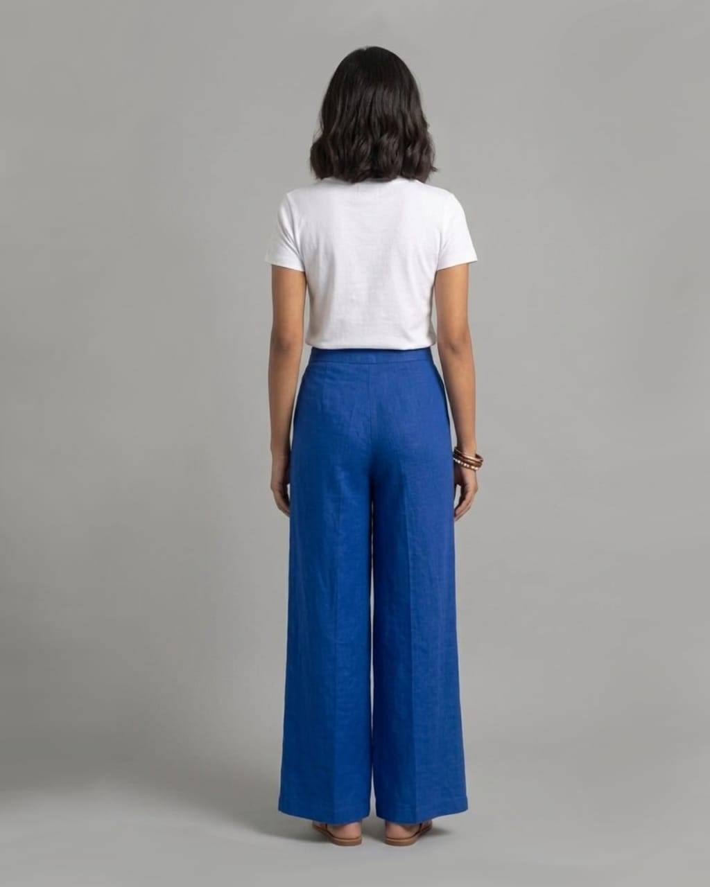 High-waisted wide-leg palazzo trousers - Image 3