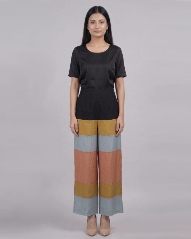 Color-Block Palazzo Trousers