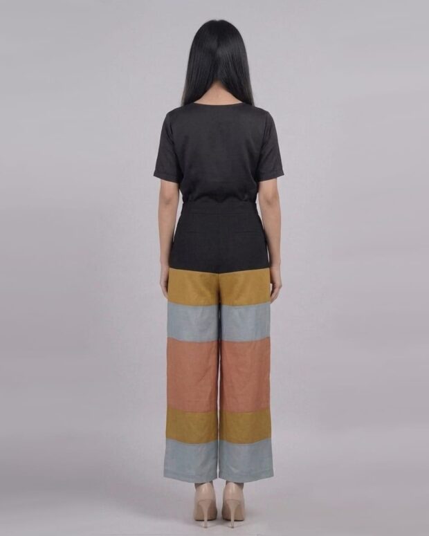 Alternative view of Color-Block Palazzo Trousers