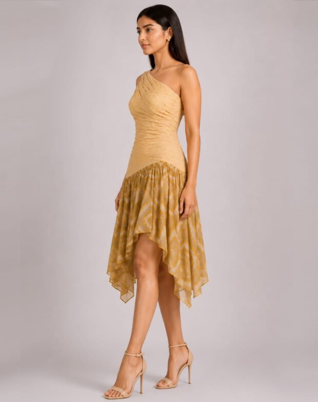 Alternative view of One-Shoulder Draped Dress