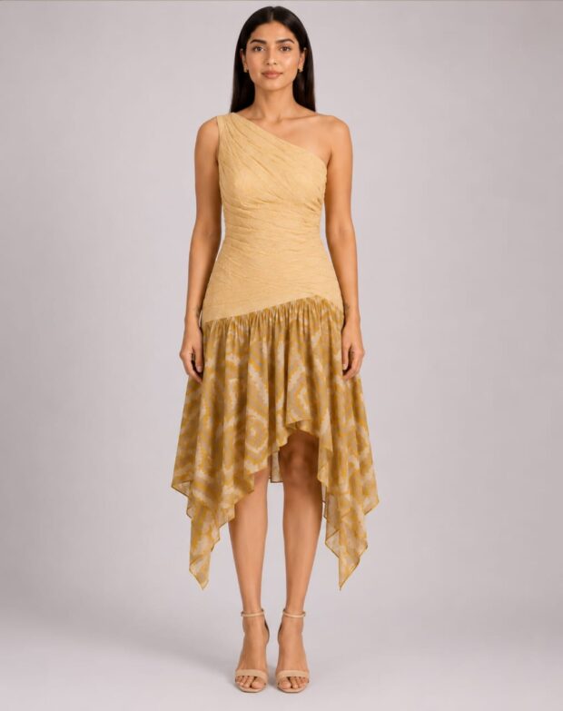 One-Shoulder Draped Dress