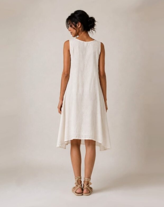 Alternative view of White Gathered Hem Dress